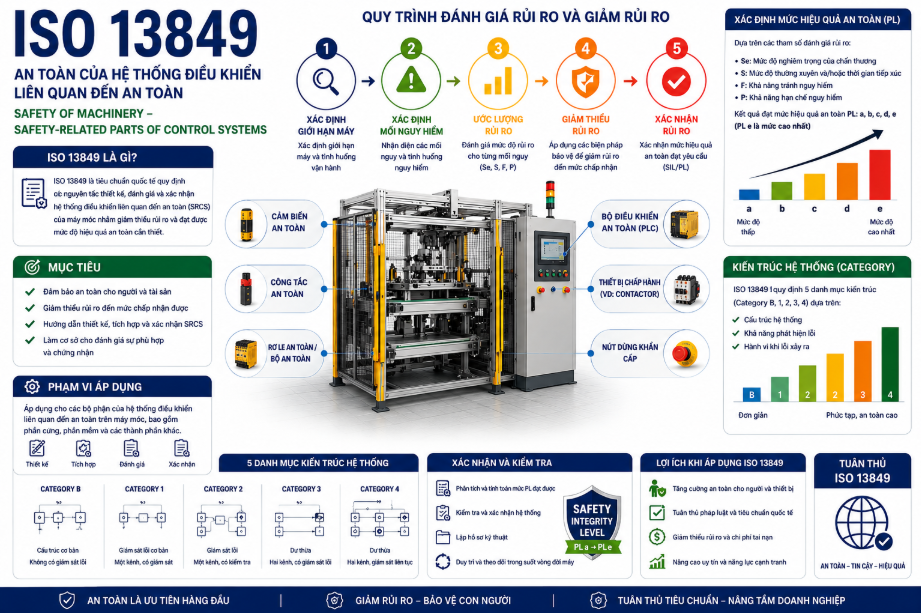ISO 13849: Xây Dựng “Hệ Miễn Dịch” An Toàn Cho Hệ Thống Điều Khiển Máy Móc