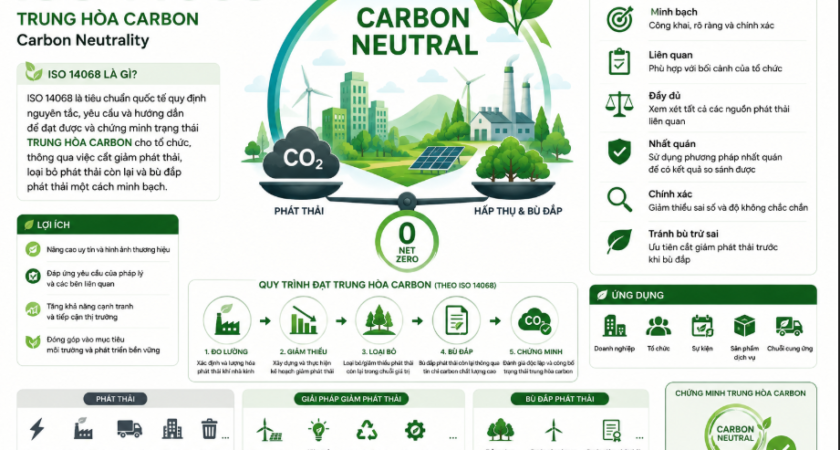 ISO 14068: Chìa Khóa Vàng Hiện Thực Hóa Cam Kết Trung Hòa Carbon Cho Doanh Nghiệp