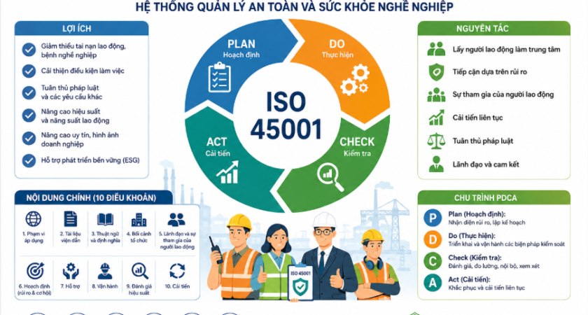 ISO 45001:2018 Chìa Khóa Vàng Giảm Thiểu Rủi Ro Và Phát Triển Doanh Nghiệp Bền Vững