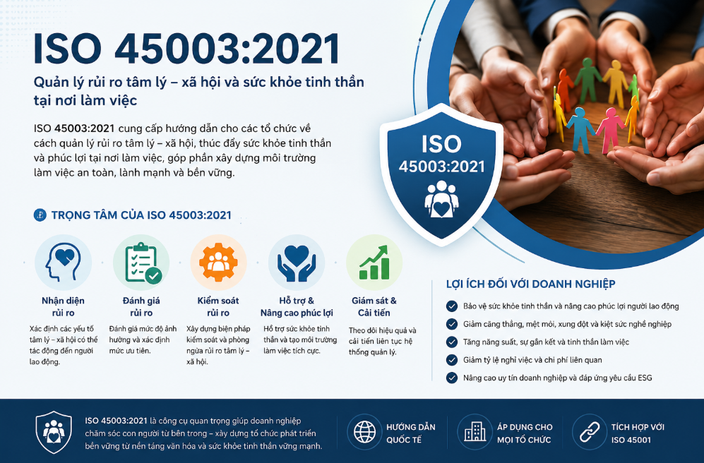 ISO 45003:2021 – Tiêu Chuẩn Mới Cho Doanh Nghiệp Quan Tâm Đến Sức Khỏe Tinh Thần Nhân Viên