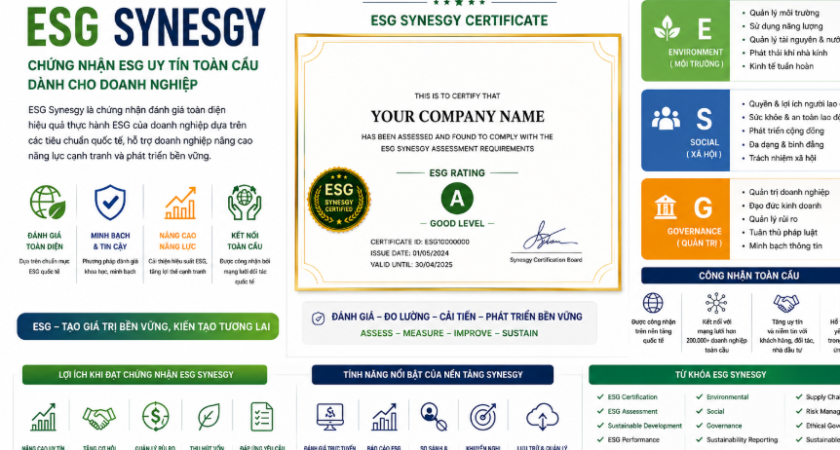 Chứng Nhận ESG Synesgy – “Bản Thiết Kế” Số Hóa Định Vị Quyền Lực Xanh Trong Chuỗi Cung Ứng Toàn Cầu