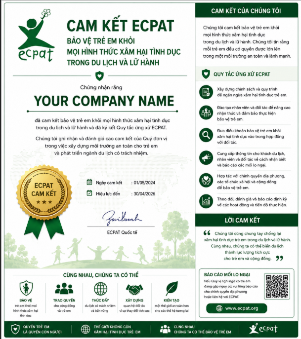 Cam Kết Bảo Vệ Trẻ Em (ECPAT) – “Lá Chắn” Đạo Đức Và Uy Tín Tuyệt Đối Cho Doanh Nghiệp Du Lịch