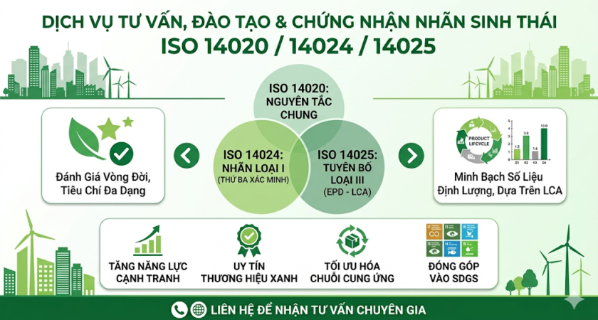 Dịch Vụ Tư Vấn, Đào Tạo Và Chứng Nhận Bộ Tiêu Chuẩn Nhãn Sinh Thái ISO 14020 / ISO 14024 / ISO 14025