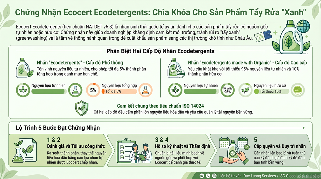 Ecocert Ecodetergents Là Gì? Tổng Quan Tiêu Chuẩn Và Dịch Vụ Tư Vấn Chứng Nhận