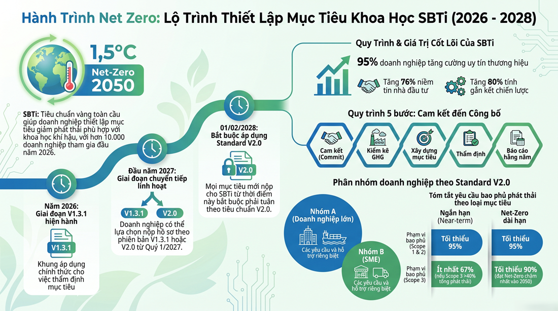 Tiêu Chuẩn SBTi Là Gì? Hướng Dẫn Toàn Diện Về Mục Tiêu Giảm Phát Thải Dựa Trên Cơ Sở Khoa Học (Cập Nhật mới nhất)