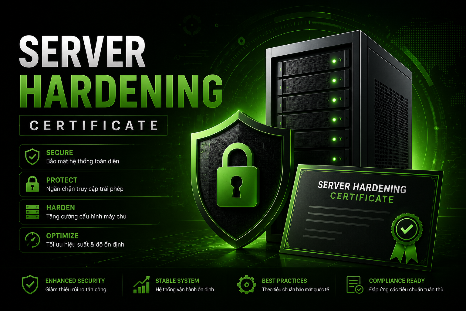 Chiến Lược Server Hardening: Chìa Khóa Quản Trị Rủi Rô Hệ Thống Và Đảm Bảo Tuân Thủ Quốc Tế