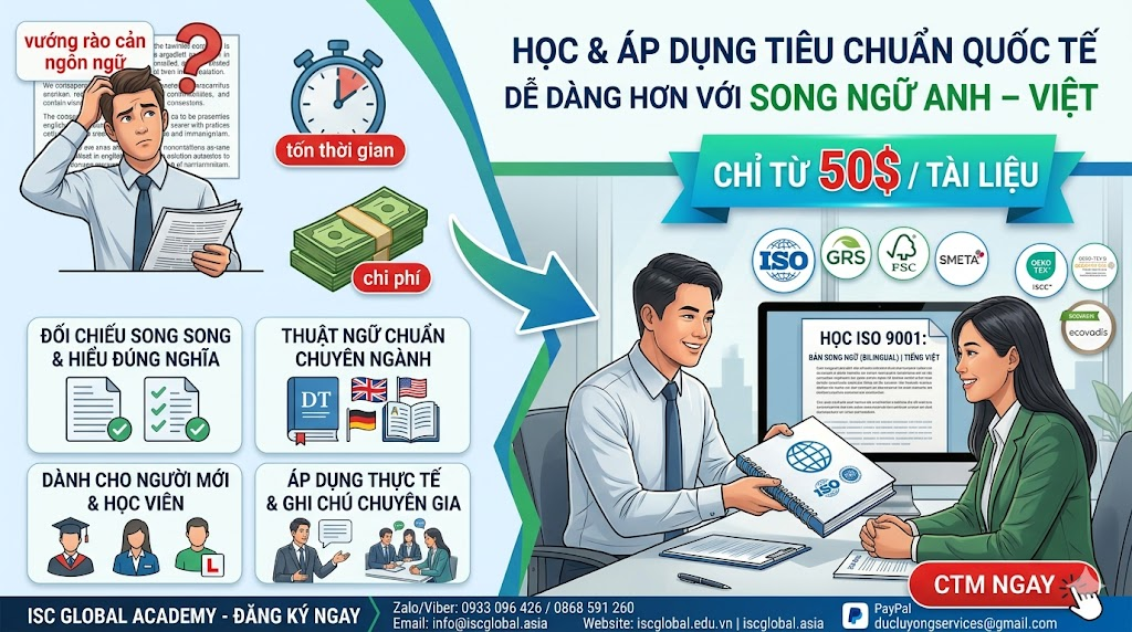Dịch Vụ Cung Cấp Tài Liệu Tiêu Chuẩn Song Ngữ Anh – Việt | Chỉ Từ 50$ – Học & Áp Dụng Tiêu Chuẩn Quốc Tế Dễ Dàng Hơn Với Tài Liệu Song Ngữ Anh – Việt