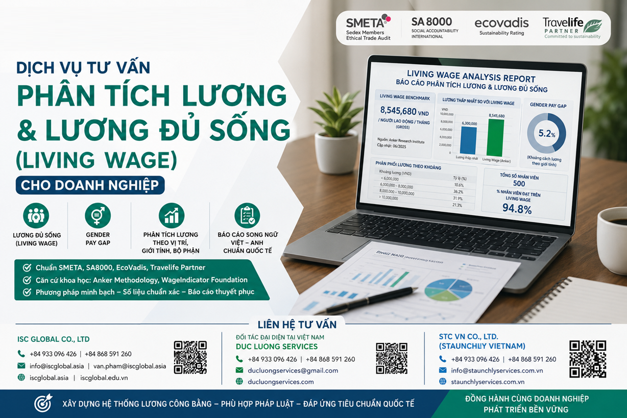 Dịch vụ Tư vấn Phân tích Lương & Lương Đủ Sống (Living Wage) cho Doanh nghiệp