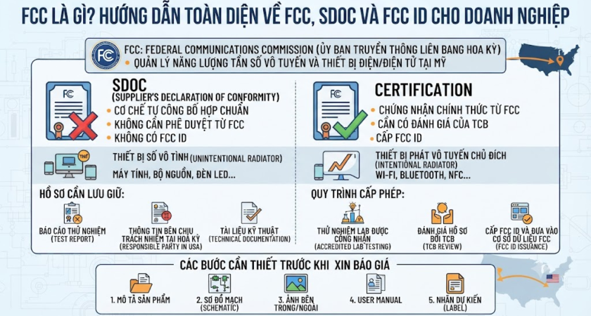 FCC Là Gì? Hướng Dẫn Toàn Diện Về FCC, SDoC Và FCC ID Cho Doanh Nghiệp