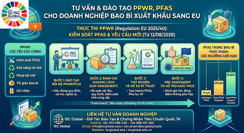 Tư Vấn & Đào Tạo PPWR, PFAS Cho Doanh Nghiệp Bao Bì Xuất Khẩu Sang EU